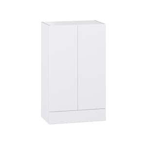 Fairhope 24 in. W x 40 in. H x 14 in. D Bright White Slab Assembled Wall Kitchen Cabinet with 1-Drawer