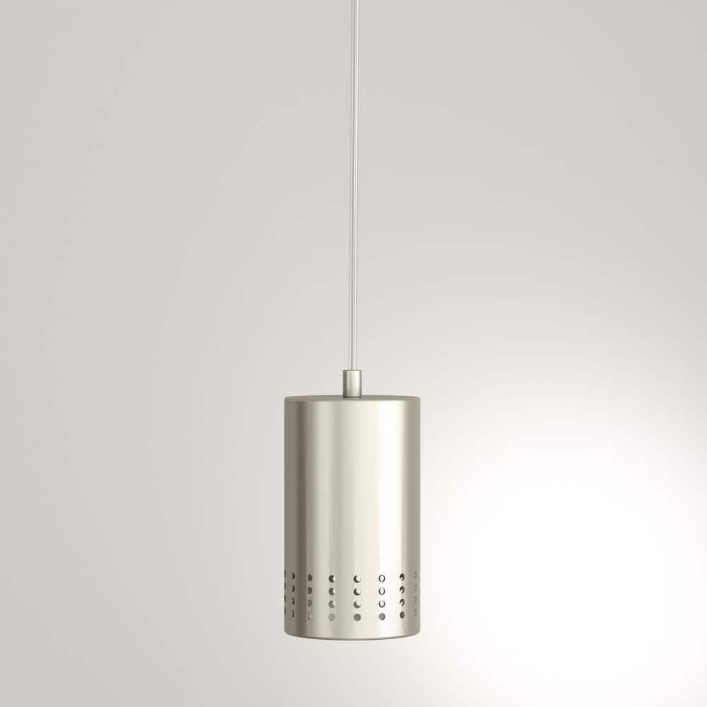 Brushed Nickel Mini Pendant Light with Adjustable Height