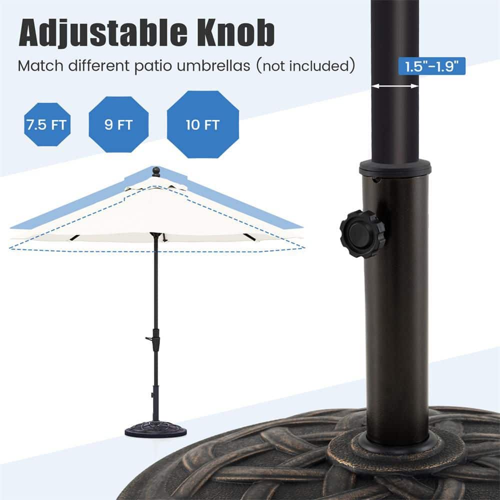 22" Bronze Heavy Duty Round Metal Patio Umbrella Base