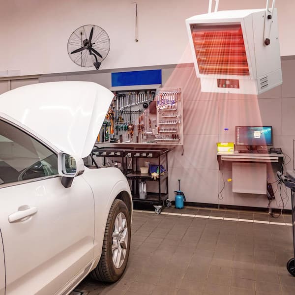 Electric Garage Heater 10000-Watt Digital Fan-Forced Wall Ceiling Mount Shop Heater with Overheat Protection
