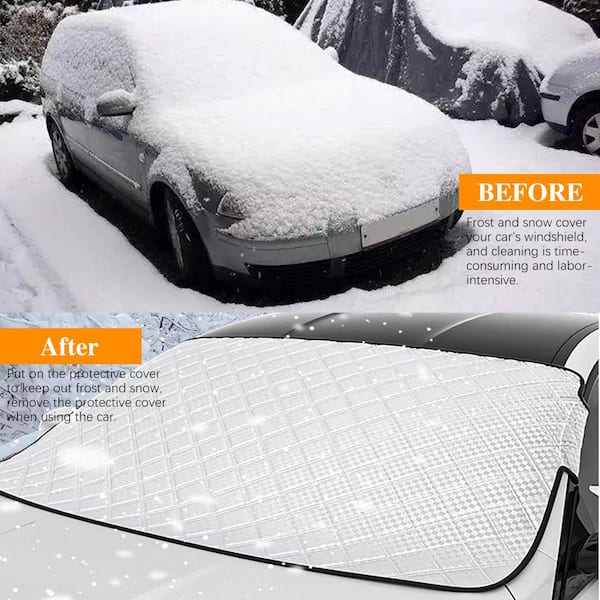 Car Winter Windscreen Covers Windshield Frost Cover Ice Snow Shield Front  Protector Portable Collapsible Exterior Cover Parts