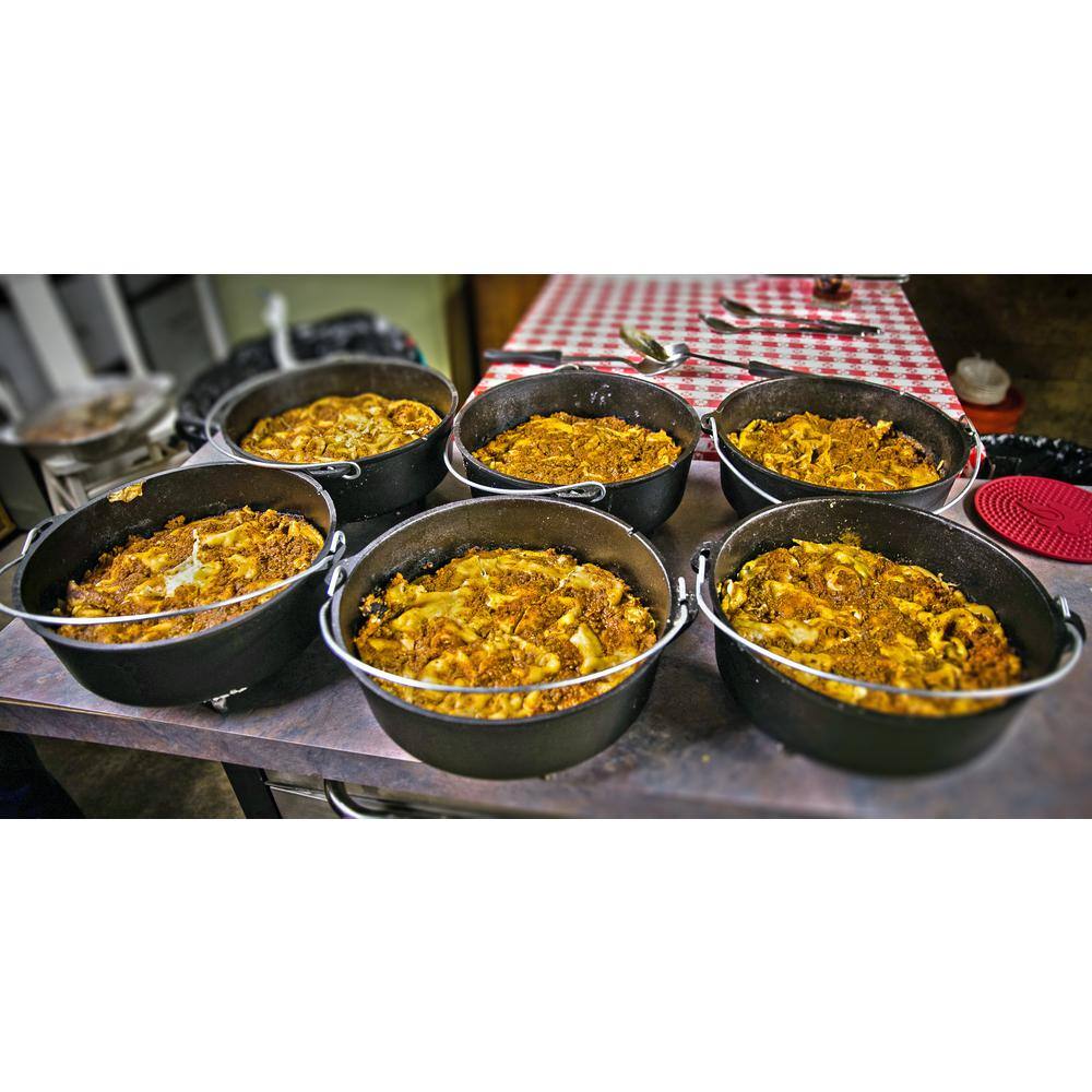 Black 12" Cast Iron Non-Stick Dutch Oven, 6 Quarts