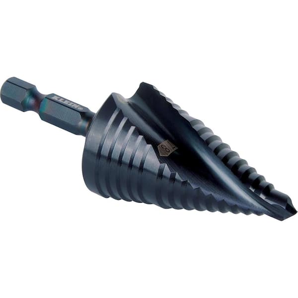 Klein Tools Step Drill Bit, Quick Release, Spiral Flute, 1-1/8 in