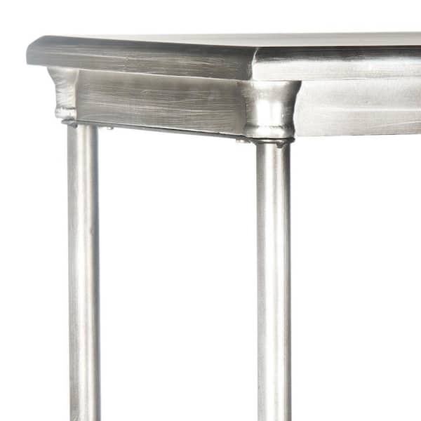 46 in. Dark Silver Metal 3-shelf Etagere Bookcase