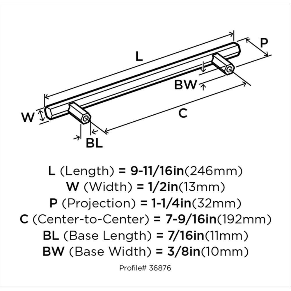 Satin Nickel 7-9/16 inch Modern Cabinet Drawer Pull