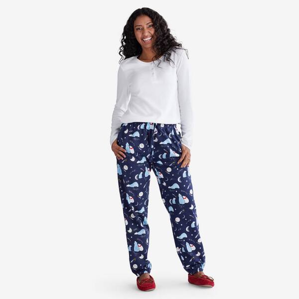 The Company Store Company Cotton Family Flannel Henley Women's Medium Star Gazing Bears Pajama Set