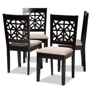 Jackson Sand and Espresso Brown Fabric Dining Chair (Set of 4)