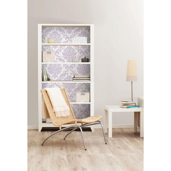 Purple Ariel Vinyl Strippable Wallpaper (Covers 30.75 sq. ft.)