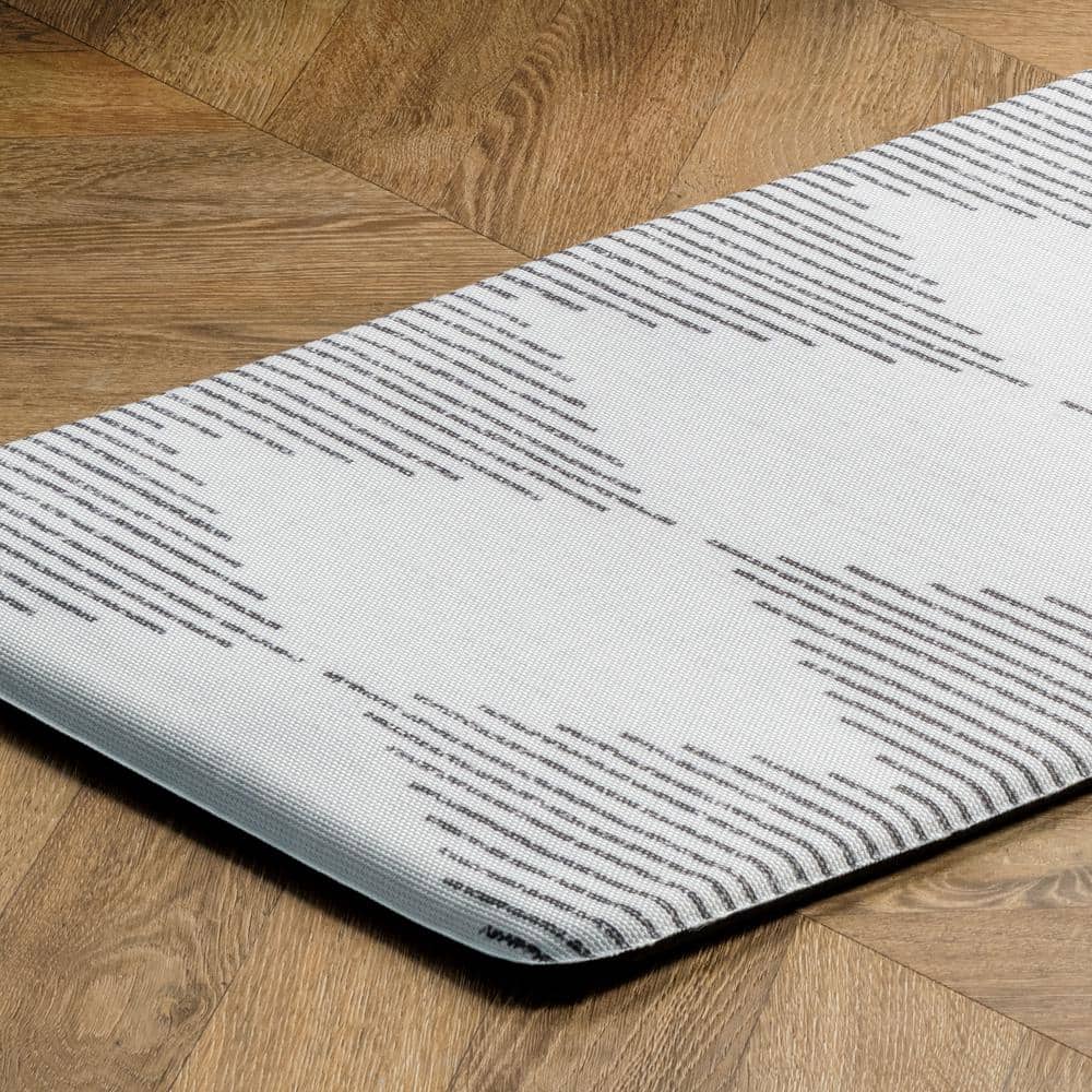 Gray and White Rectangular Anti-Fatigue Comfort Mat