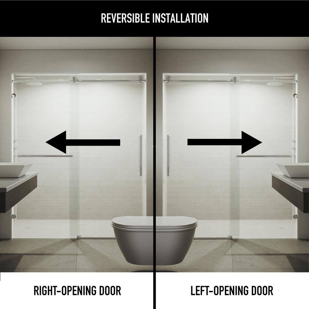 Ferrara Chrome Frameless Sliding Shower Door with Clear Glass