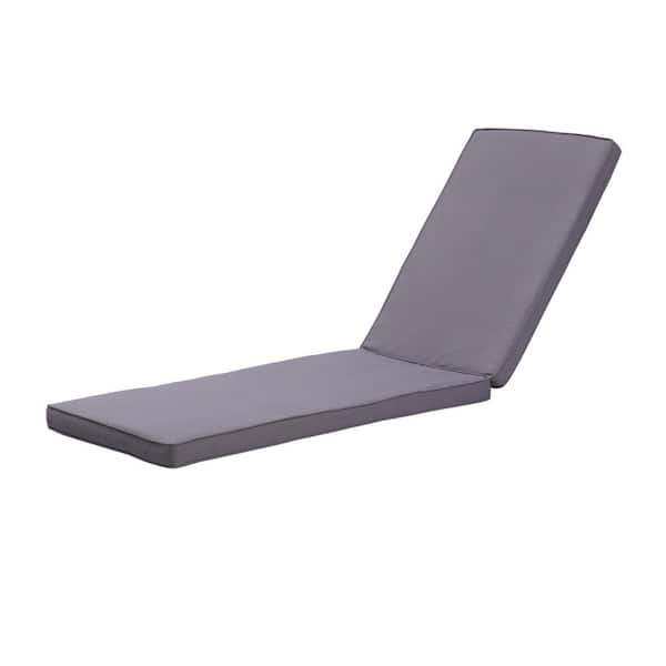 Unbranded 22.05 in. x 74.4 in. Outdoor Lounge Chair Replacement Cushion Gray