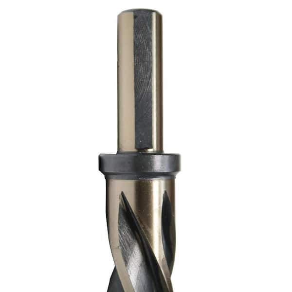Drill America 7 8 in. High Speed Steel Black and Gold Bridge Construction Reamer Bit with 1 2 in. Shank KFDRBSS7 8 The Home Depot