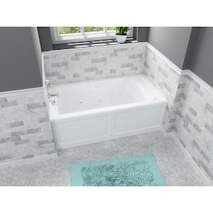 EverClean 60 in. x 32 in. Whirlpool Bathtub with Left Drain in White