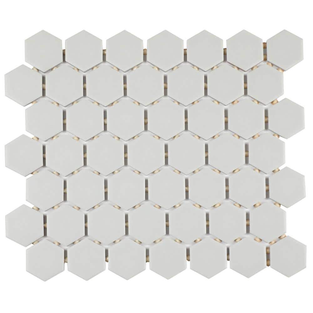 6 American Olean Mosaic Hexagon Starting Line Matte Gray SL2715HEXCC1P2 10x12 