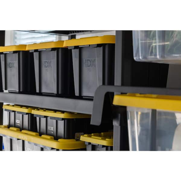 HDX Tough Storage Tote in Black with Yellow Lid 999-7G-HDX