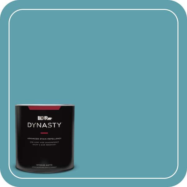 BEHR DYNASTY 1 qt. #BIC-53 Turquoise Matte Interior Stain-Blocking Paint and Primer