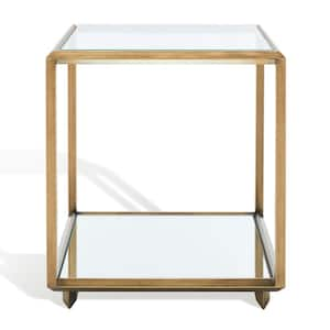 Flora Bella 18 in. Bronze Square Glass End Table