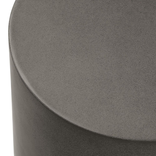 MODWAY Brion Indoor-Outdoor Patio Concrete Stone Stool in Gray EEI