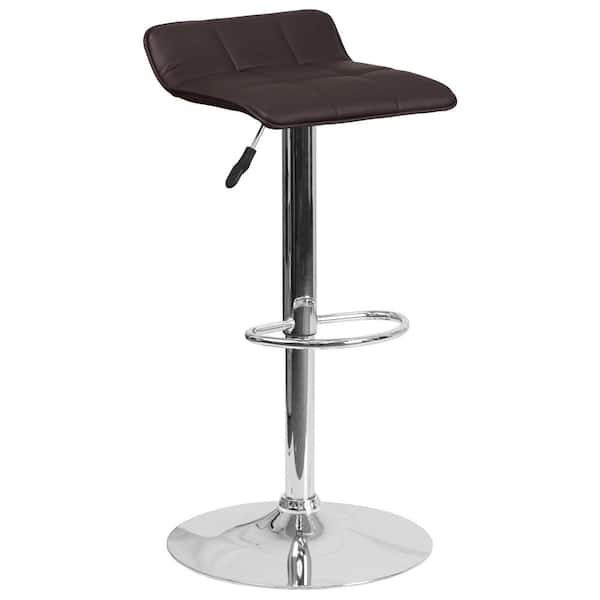 Flash Furniture 32 in. Adjustable Height Brown Cushioned Bar Stool