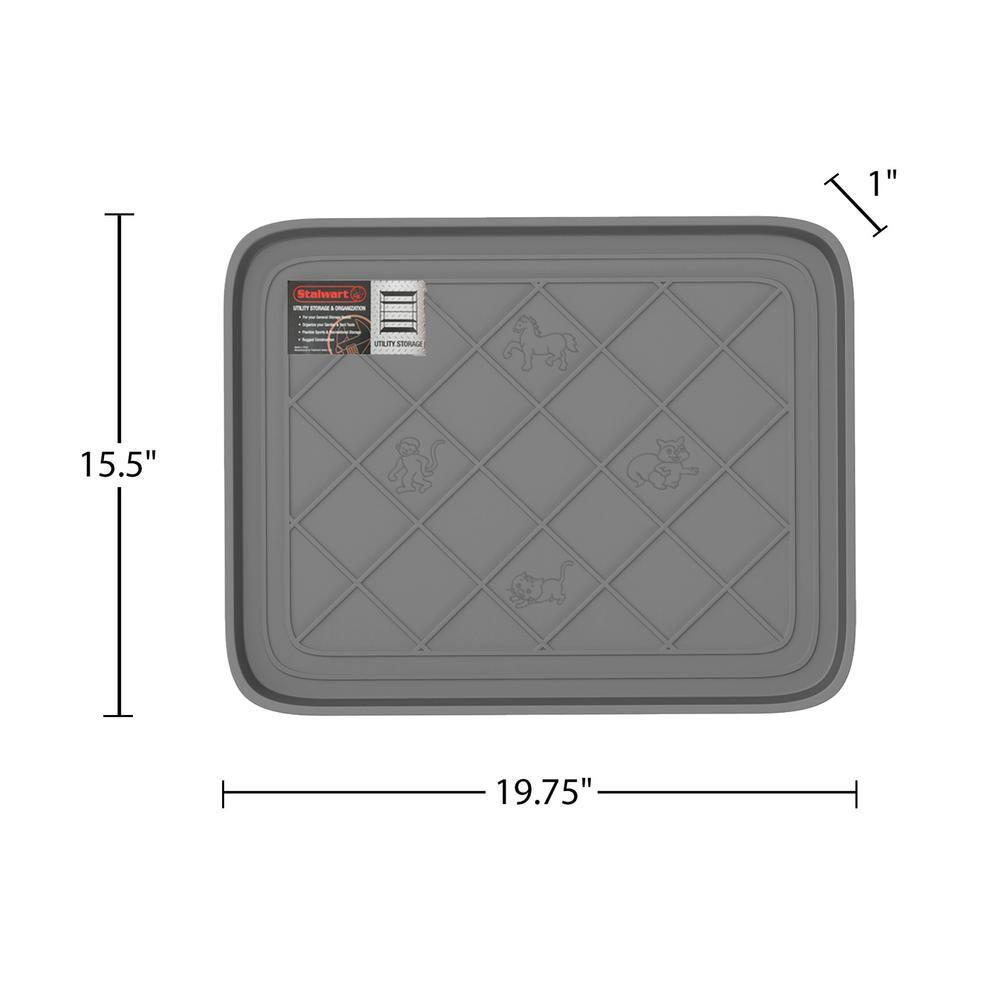 Gray Polypropylene Diamond Pattern Outdoor Boot Tray Set