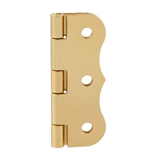 4-Pack Antique Brass Small Hinges 2x2 Inches - Vintage Lotus Design For Cabinets & Furniture