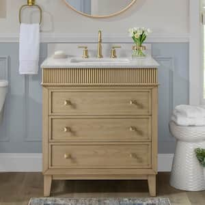 Danby 30 in. Single Sink Platinum Oak Bath Vanity with White Engineered Marble Top (Assembled)