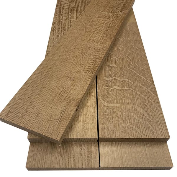 Swaner Hardwood 1 in. x 8 in. x 2 ft. Rift/Quartered Sawn White Oak S4S Hardwood Board (5-Pack)