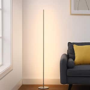 57.5 in. Silver LED Dimmable Standing Floor Lamp for Living Room