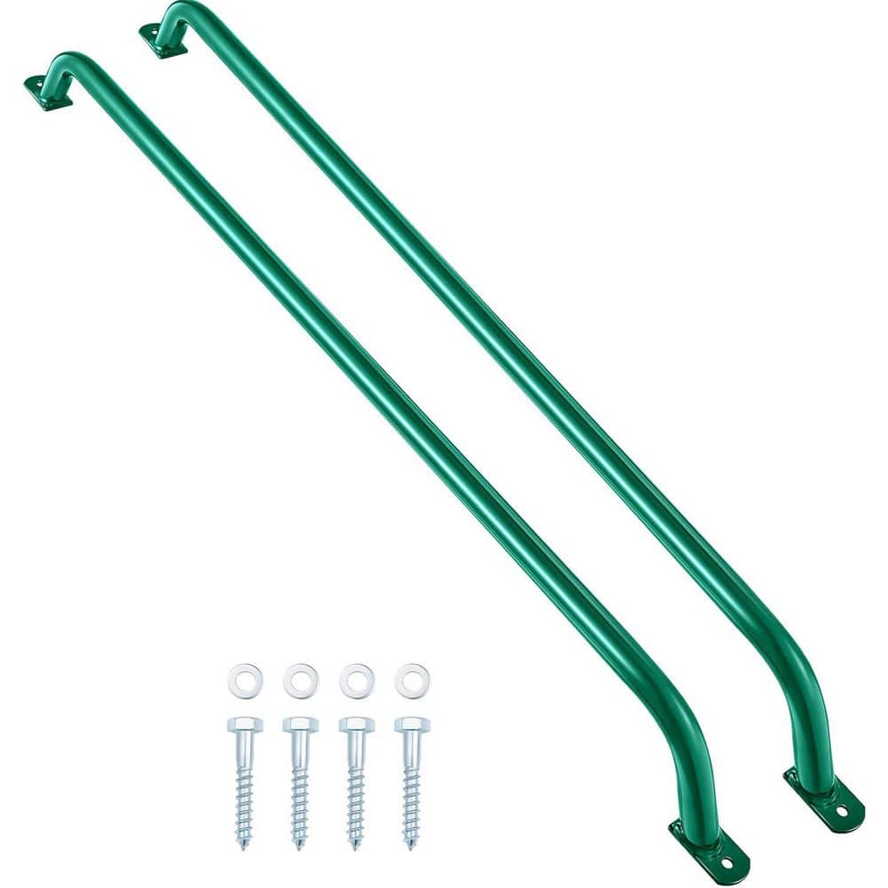 37 in. Metal Playground Safety Handles Green Long Grab Bars for Treehouse Jungle Gym Rock Climbing Wall (2-Pack) price history on PriceWatchPro