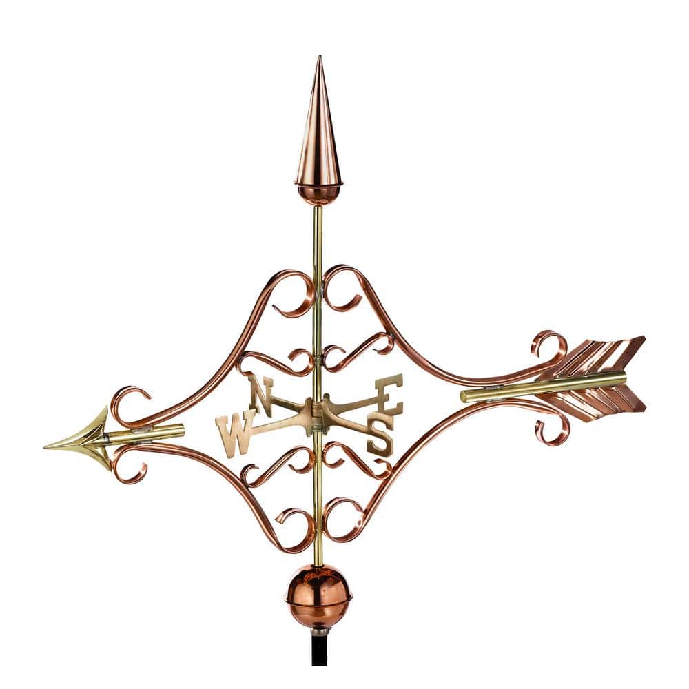 Victorian Polished Copper Ornate Arrow Weathervane