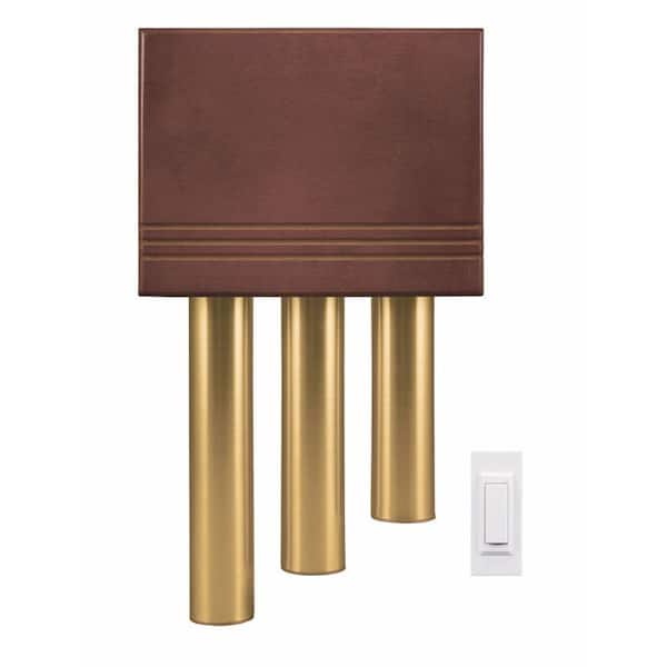 Heath Zenith Wireless Door Chime Kit With Solid Cherry Cover And Brass Finish Tubes-DISCONTINUED