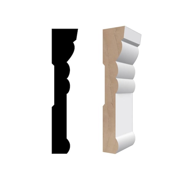 RMC MSI1 11/16 in. D x 3 1/4 in. W x 102in. L Primed Finger-Joined Pine Casing 10-pcs 82.5 Ft Total