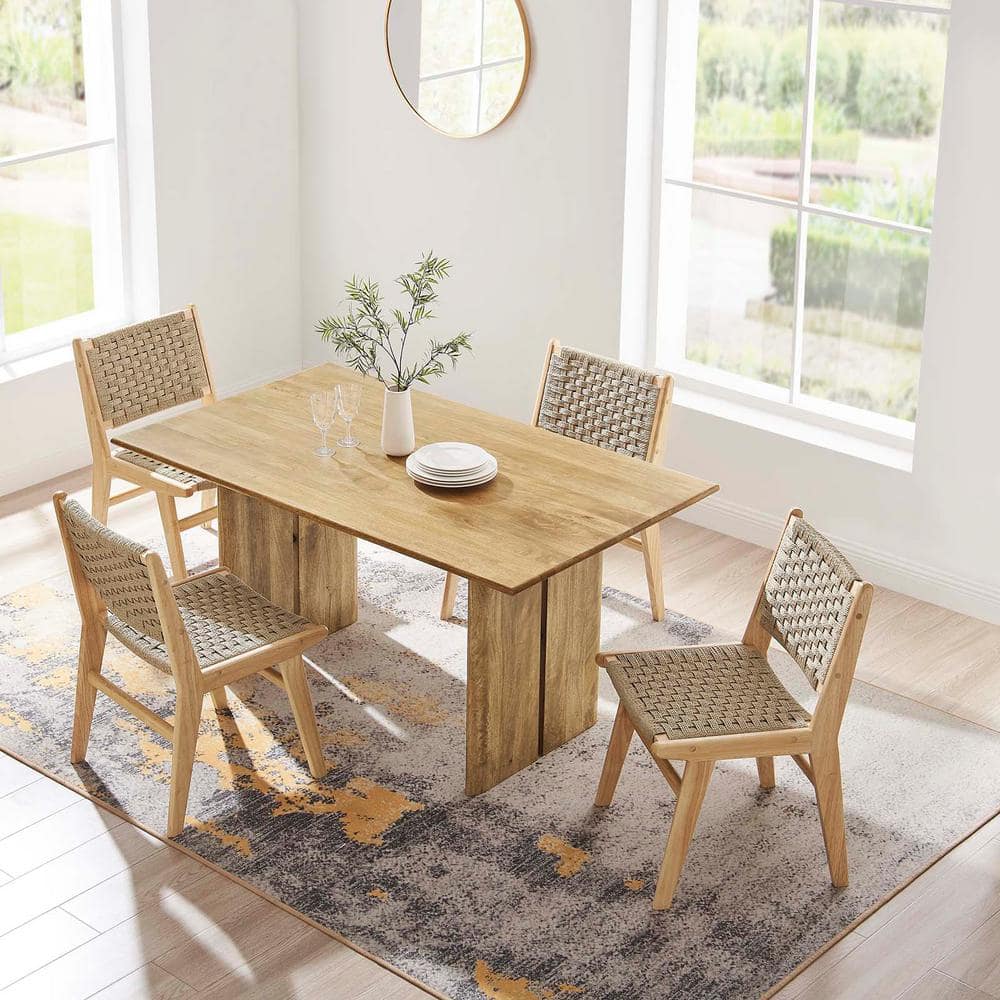 Amistad 60" Oak Solid Wood Farmhouse Dining Table