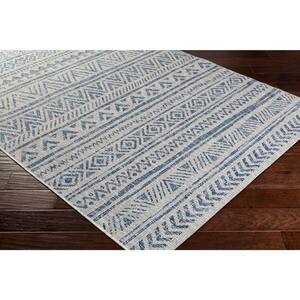 Eartha Blue 5 ft. 3 in. x 7 ft. 3 in. Oval Indoor/Outdoor Area Rug