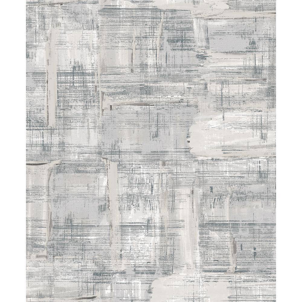 Lustre Collection Silver/Grey Abstract Art Metallic Finish Paper on Non-Wov