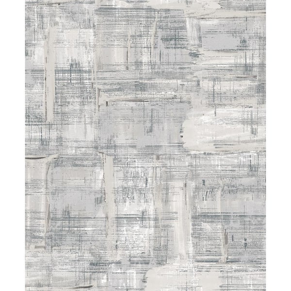 Unbranded Lustre Collection Silver/Grey Abstract Art Metallic Finish Paper on Non-Woven Non-Pasted Wallpaper Sample