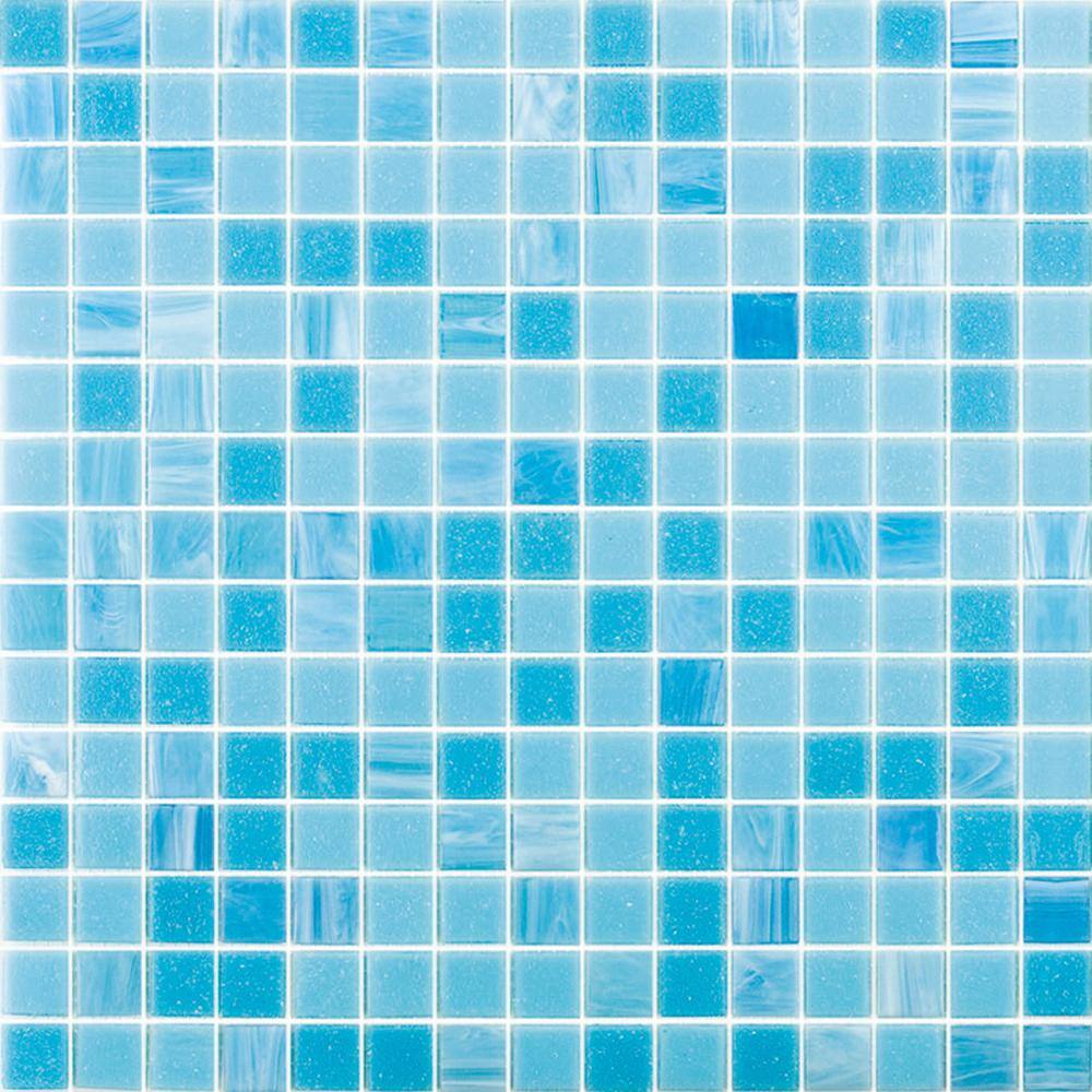 Apollo Tile Mingles 12 in. x 12 in. Glossy Arctic Blue Glass Mosaic ...