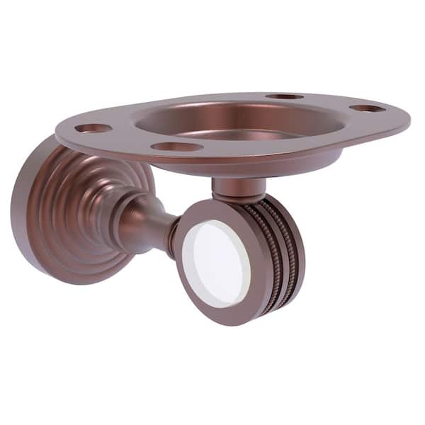 Pacific Grove Tumbler and Toothbrush Holder with Dotted Accents in Antique Copper