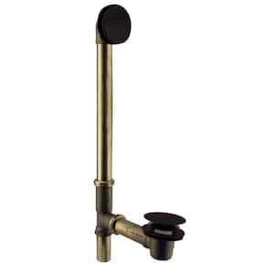 22 in. Brass Drain Bath Waste and Illusionary Overflow, Matte Black