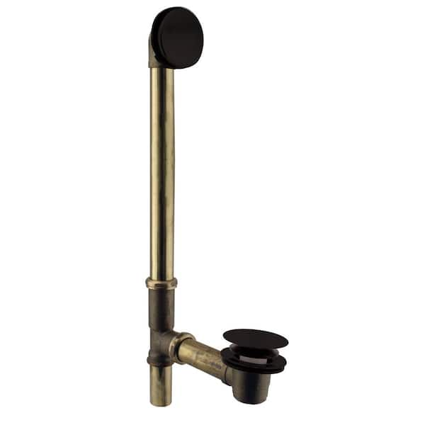 Westbrass 22 in. Brass Drain Bath Waste and Illusionary Overflow, Matte ...