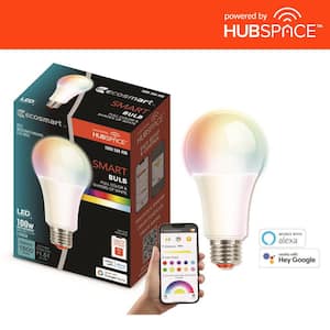 100-Watt Equivalent Smart A21 Color Changing CEC LED Light Bulb with Voice Control (1-Bulb) Powered by Hubspace