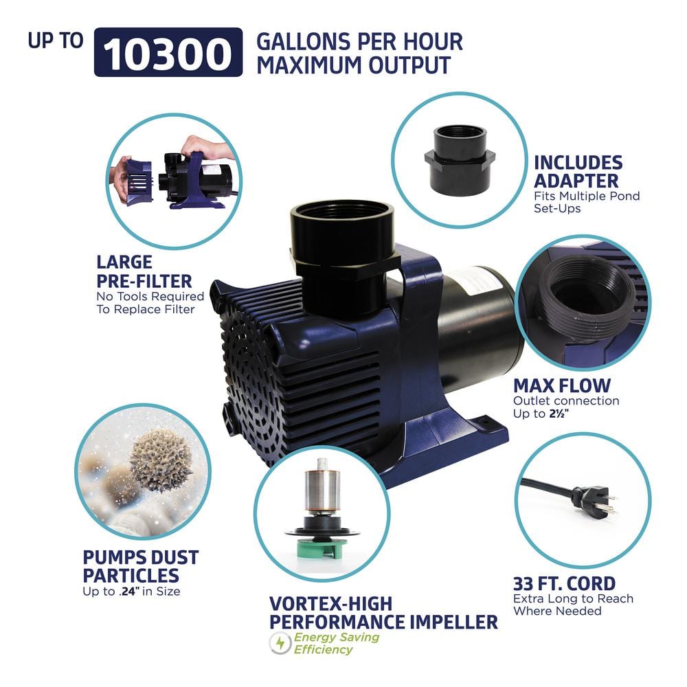 Alpine Cyclone 10300 GPH Submersible Electric Pond Pump