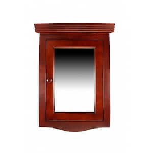 Bethpage 20-1/8 inches Width x 27-1/8 in. Height Corner Wood Wall Mounted Bathroom Medicine Cabinet in Cherry