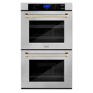 30" Autograph Edition Electric Double Wall Oven with True Convection in Fingerprint Resistant Stainless Steel and Gold