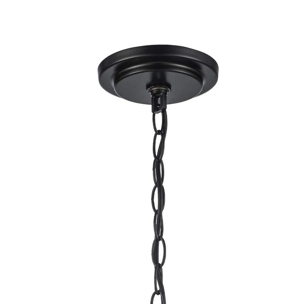 Simi Modern Black Mini Chandelier with Seeded Glass Shades