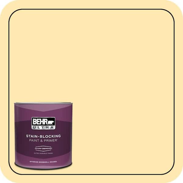 BEHR ULTRA 1 qt. #330A-3 Lively Yellow Extra Durable Eggshell Enamel Interior Paint & Primer