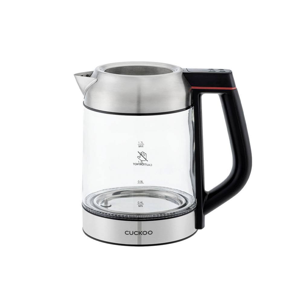 CUCKOO 1.7L Silver Glass Electric Kettle with Tea Infuser