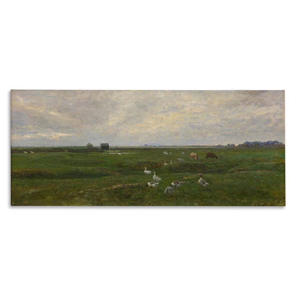 Grazing Ducks and Horses by Grace Popp Unframed Nature Graphic Art Print 20 in. x 48 in. price history on PriceWatchPro