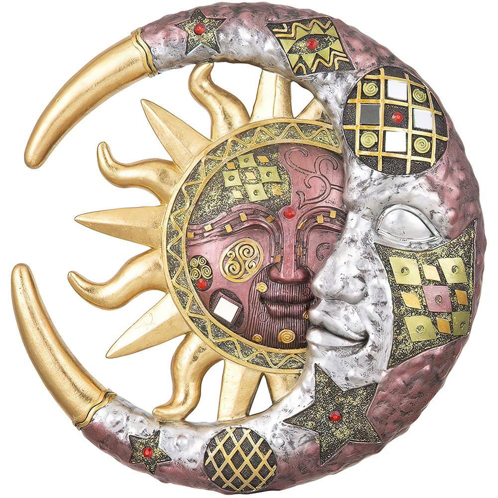 11 in. H Burgundy Sun and Moon Mosaic Wall Plaque Decor price history on PriceWatchPro
