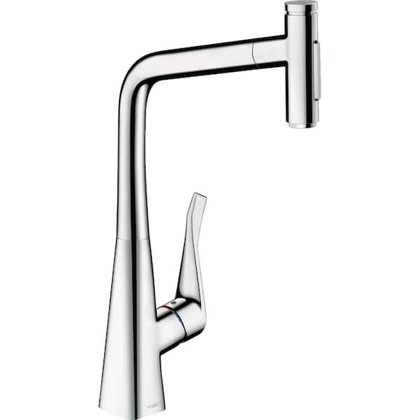 Hansgrohe Metris Select Single-Handle Pull-Down Sprayer Kitchen Faucet in Chrome